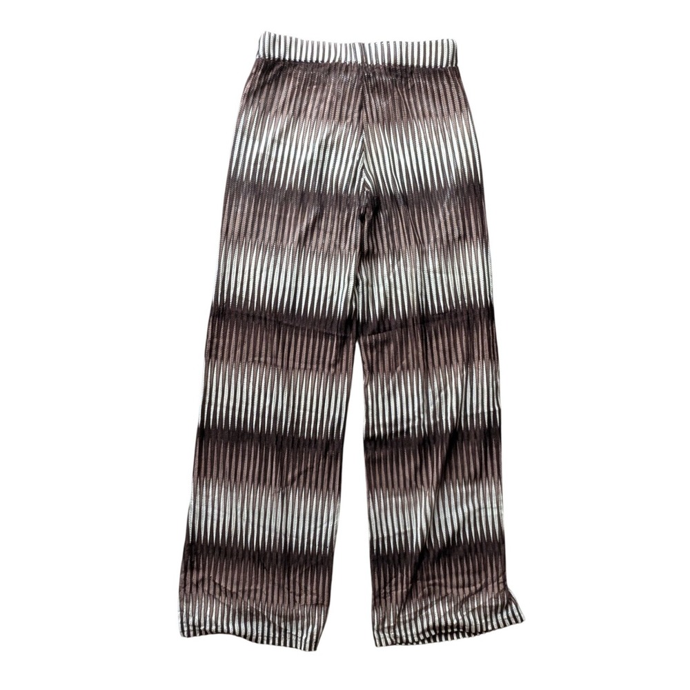 Sunsetions Brown Cream Striped Wide Leg Beach Pants M Boho Tie Waist - Picture 5 of 7